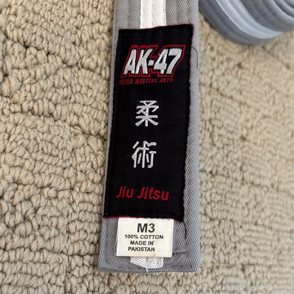 AK-47 Jiu-Jitsu Gray Belt with White Stripe